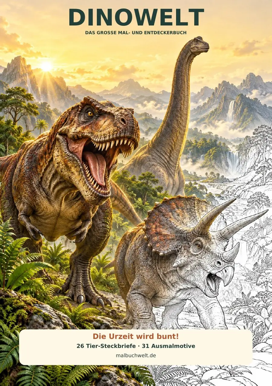 Cover: Dinowelt – Das große Mal- und Entdeckerbuch